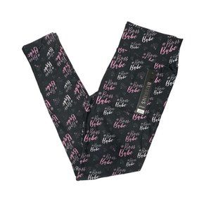 Buskins Leggings Boss Babe Medium Soft Diamonds Black Pink